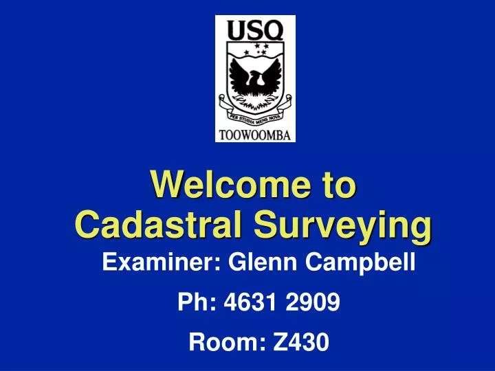 welcome to cadastral surveying