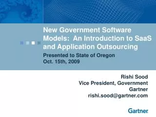New Government Software Models: An Introduction to SaaS and Application Outsourcing