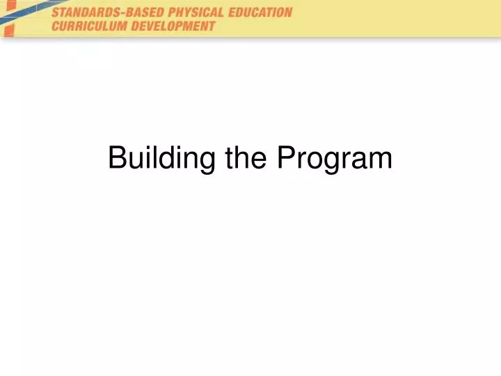 building the program