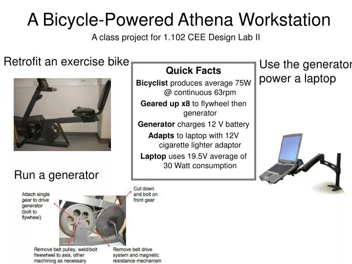 a bicycle powered athena workstation