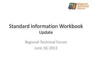 Standard Information Workbook Update