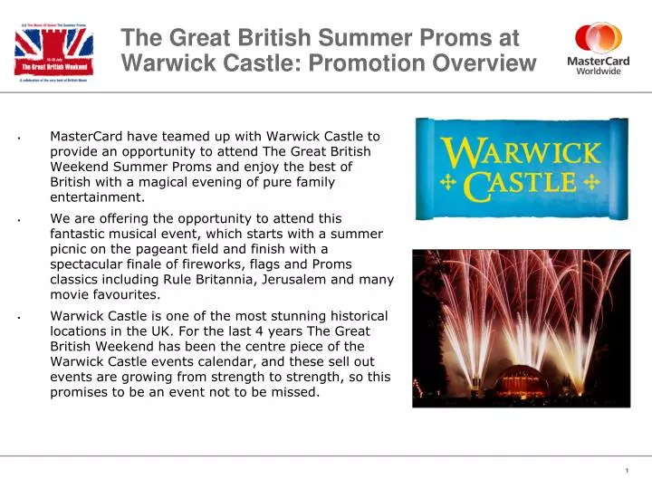 the great british summer proms at warwick castle promotion overview