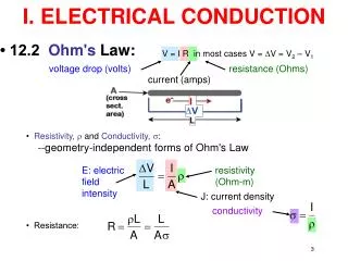 I. ELECTRICAL CONDUCTION