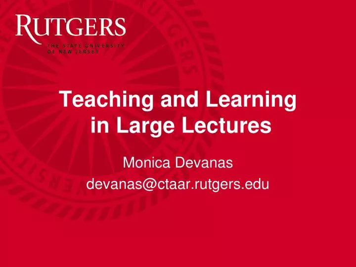 teaching and learning in large lectures