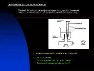 QUANTITATIVE ELECTROLYSIS (Unit 3 PPA 2)