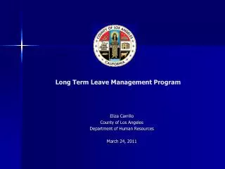 Long Term Leave Management Program