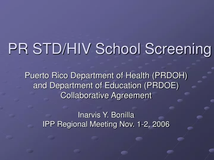 pr std hiv school screening