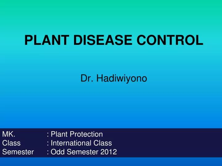 plant disease control
