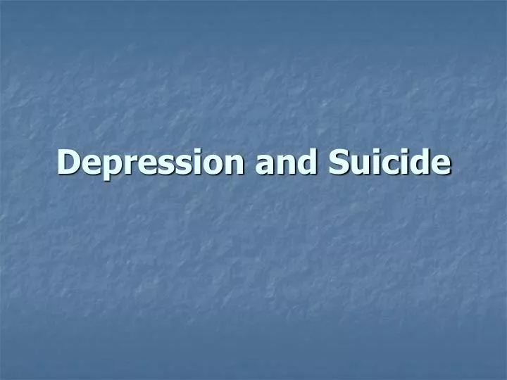 depression and suicide