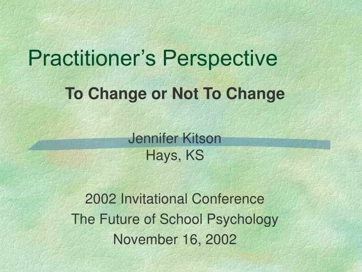 practitioner s perspective