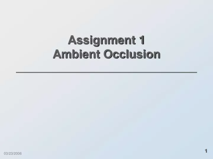 assignment 1 ambient occlusion