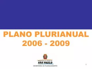 PLANO PLURIANUAL 2006 - 2009