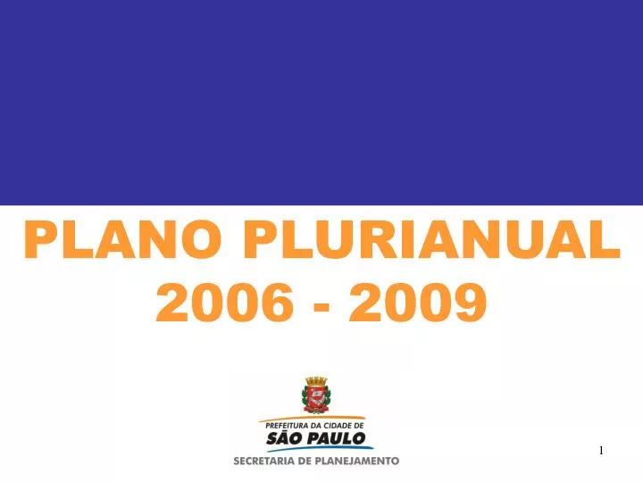 plano plurianual 2006 2009