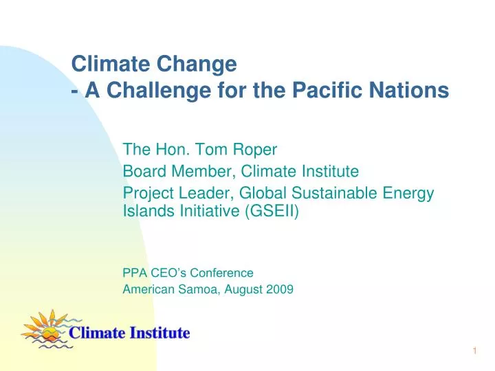 climate change a challenge for the pacific nations