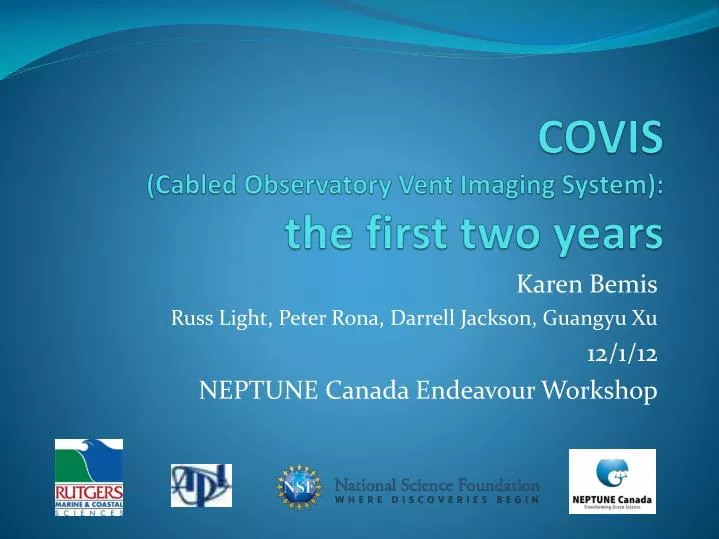covis cabled observatory vent imaging system the first two years