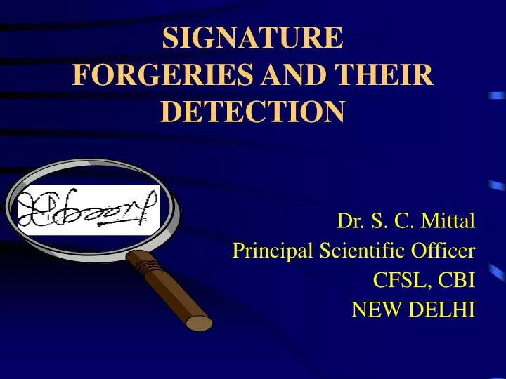 signature forgeries and their detection