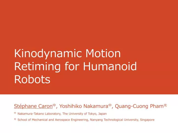 kinodynamic motion retiming for humanoid robots