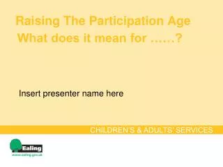 Raising The Participation Age