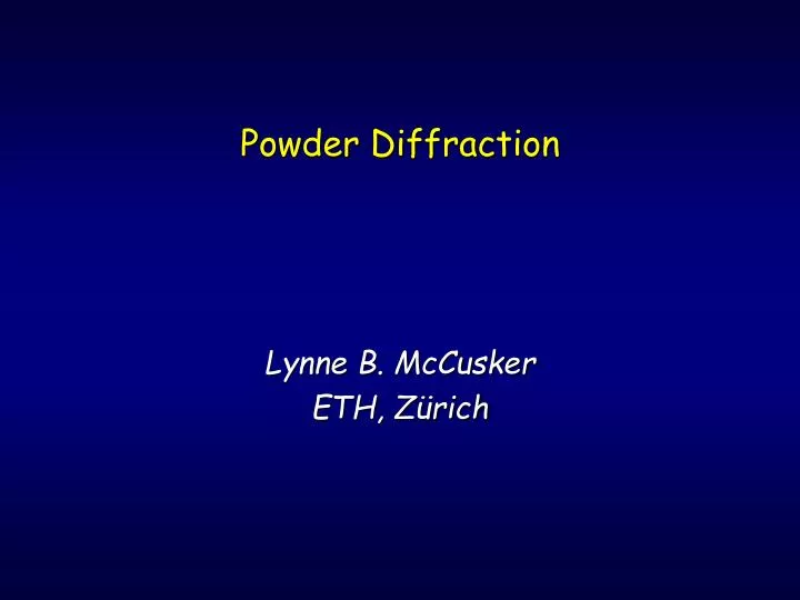 powder diffraction