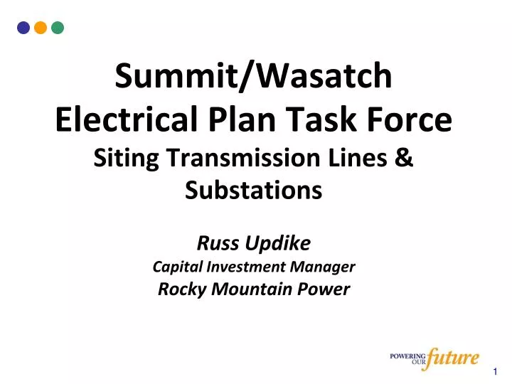 summit wasatch electrical plan task force siting transmission lines substations