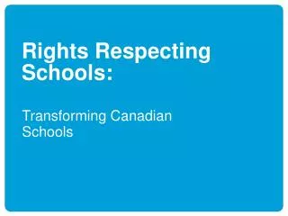 Rights Respecting Schools: