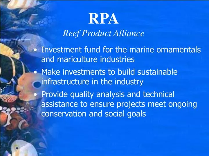 rpa reef product alliance