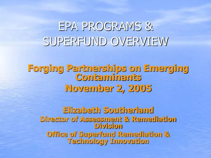 epa programs superfund overview