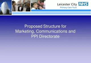 Proposed Structure for Marketing, Communications and PPI Directorate