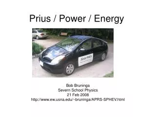 Prius / Power / Energy