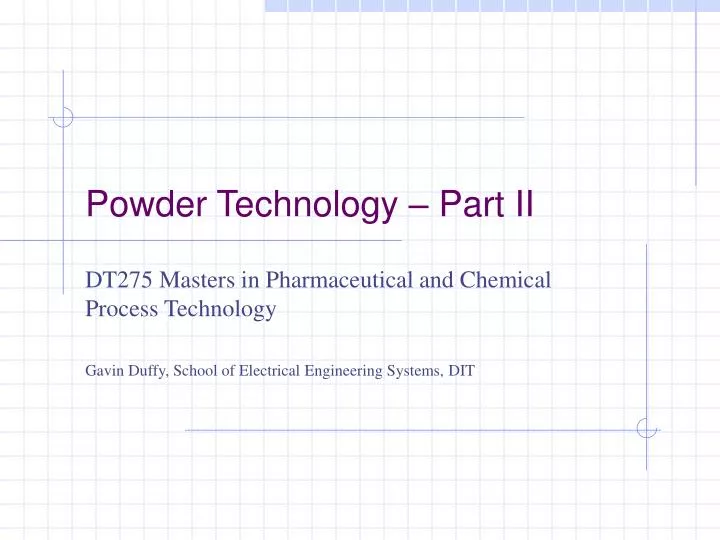 powder technology part ii