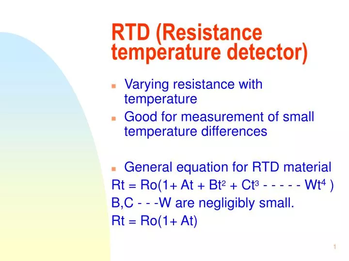 RTD - Resistance Temperature Detector: Construction & Working