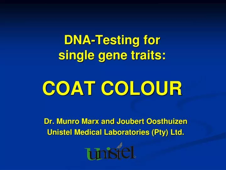 dna testing for single gene traits coat colour