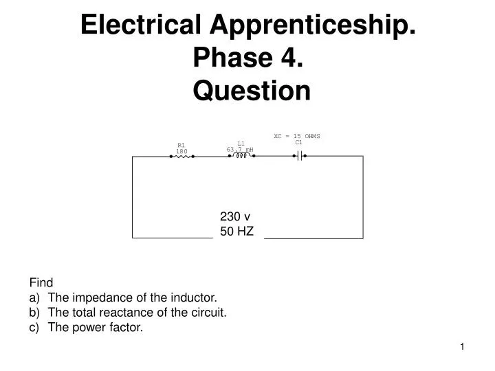 electrical apprenticeship phase 4 question