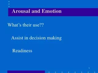 Arousal and Emotion