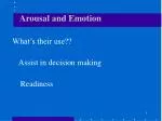Arousal and Emotion - slide 1