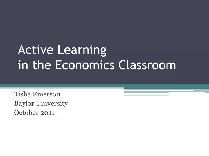 active learning in the economics classroom
