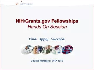NIH/Grants Fellowships Hands On Session