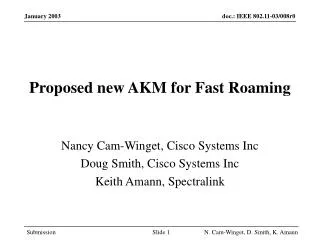 Proposed new AKM for Fast Roaming