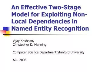 An Effective Two-Stage Model for Exploiting Non-Local Dependencies in Named Entity Recognition