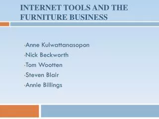 Internet Tools and the furniture Business