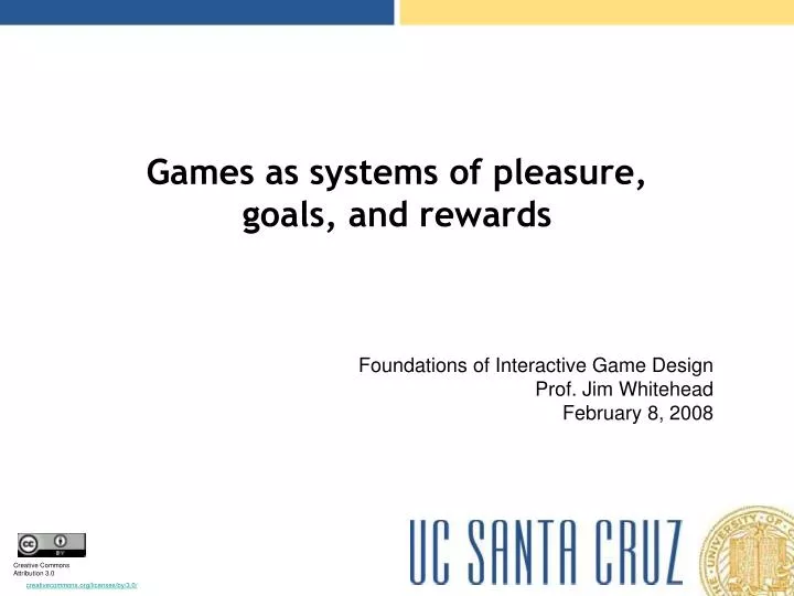 games as systems of pleasure goals and rewards