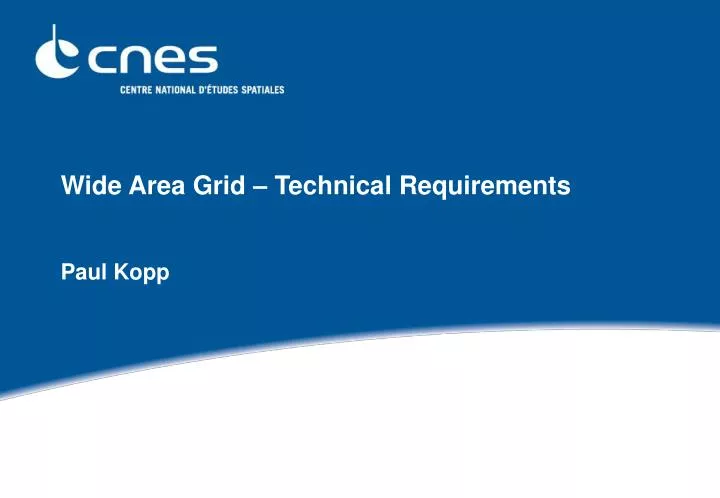 wide area grid technical requirements