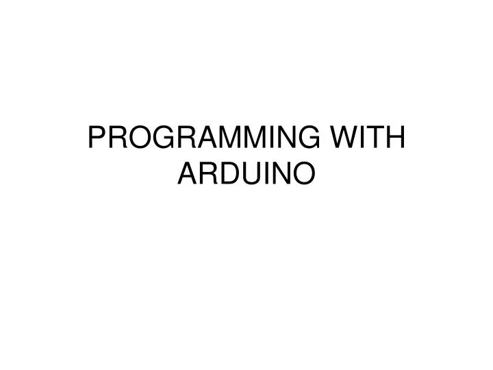 programming with arduino