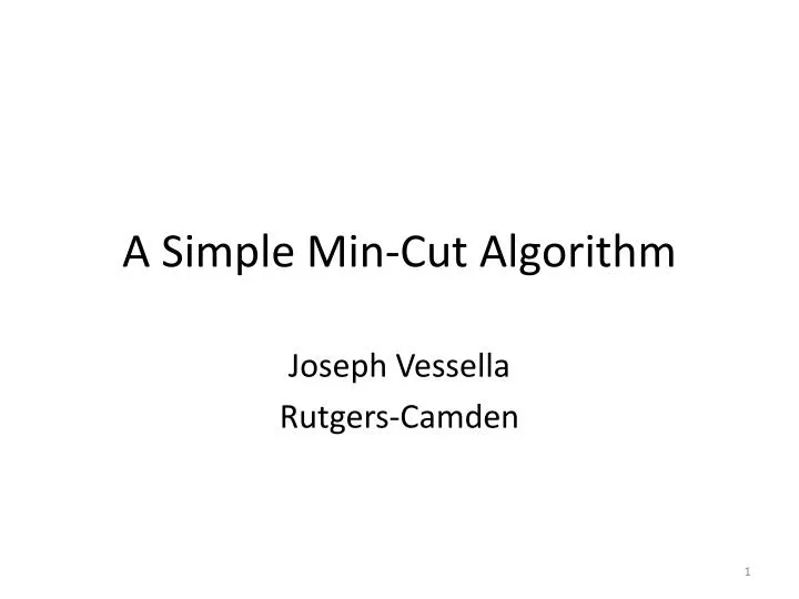 a simple min cut algorithm