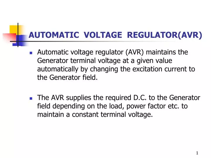 automatic voltage regulator avr