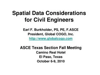 Spatial Data Considerations for Civil Engineers