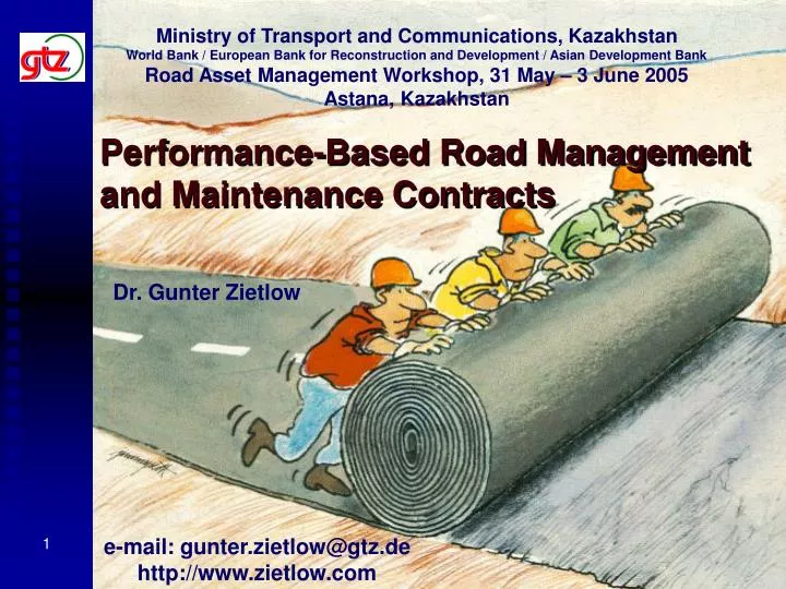 performance based road management and maintenance contracts