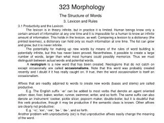 323 Morphology