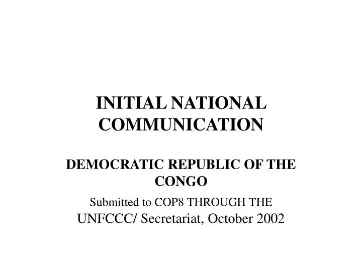 initial national communication
