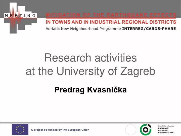 research activities at the university of zagreb